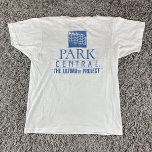 Vintage 70s Central Park Shirt Mens Medium M White Made in USA New York Logo